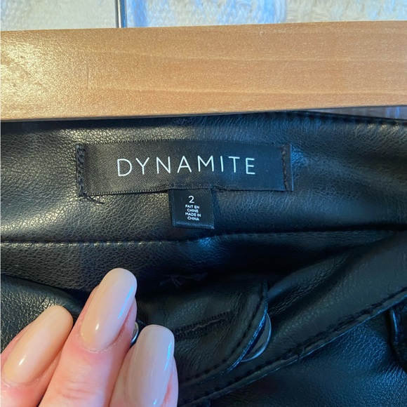 Vegan Leather High Rise Slim Pant - Picture 3 of 3